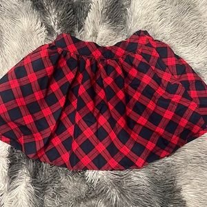 Girls Janie and Jack red/navy blue plaid skirt with side, zipper closure size 3